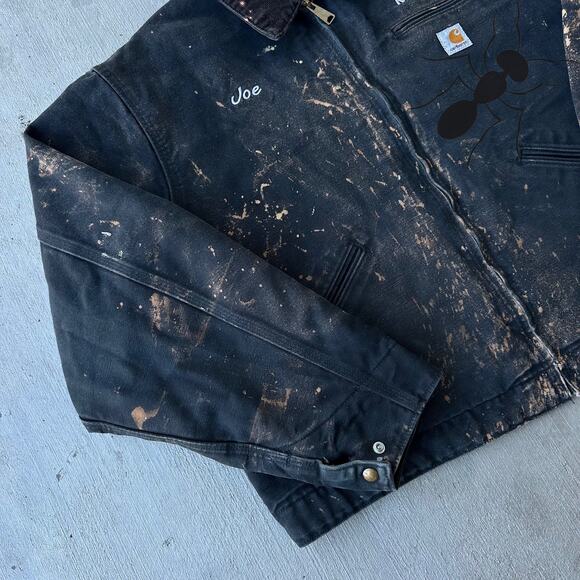 Vintage Y2K Carhartt J001 black Detroit work wear jacket - Picture 2 of 10